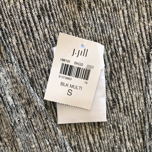 NEW PURE J. JILL Gray Linen Marled Knit One-Button Oversized Cardigan Top size S - Picture 3 of 9